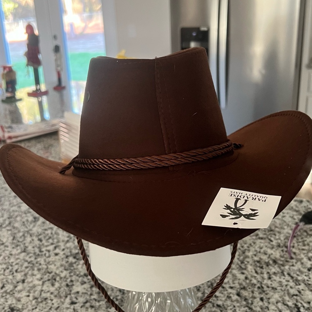 Brown Cowboy Hat with Rope Detail (unisex)